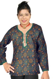 Designer Black Girls Indian Pure Cotton Kurti 