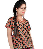 Fancy Designer Girls Black Bootie Cotton Top 