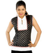 Ethnic Design Brocade Indian Black Cotton Top