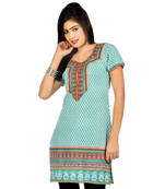 Hot Designer Girls Sea Green Pure Cotton Kurti