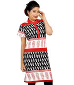 Hand Block Print Black White Ethnic Cotton Top