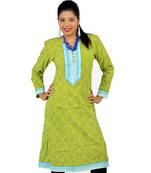 Exclusive Designer Lehriya Ethnic Cotton Kurti