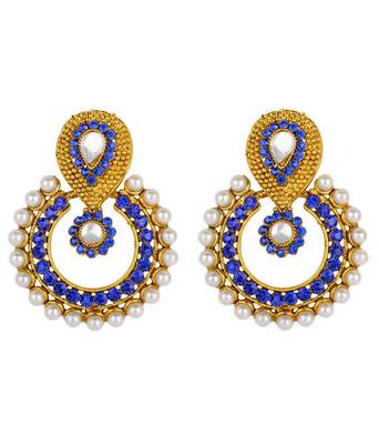 multicolor stones and pearls drop earrings 1