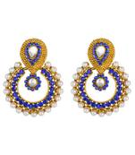 multicolor stones and pearls drop earrings