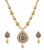 golden cubiz zirconia studded necklace set