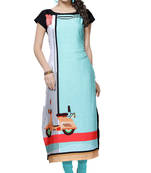 Women's Multicolor Digital Print Crepe Kurti