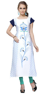 Women's Multicolor Digital Print Crepe Kurti 1