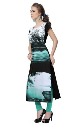 Women's Multicolor Digital Print Crepe Kurti 2