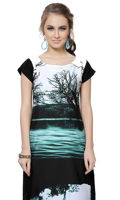 Women's Multicolor Digital Print Crepe Kurti 4