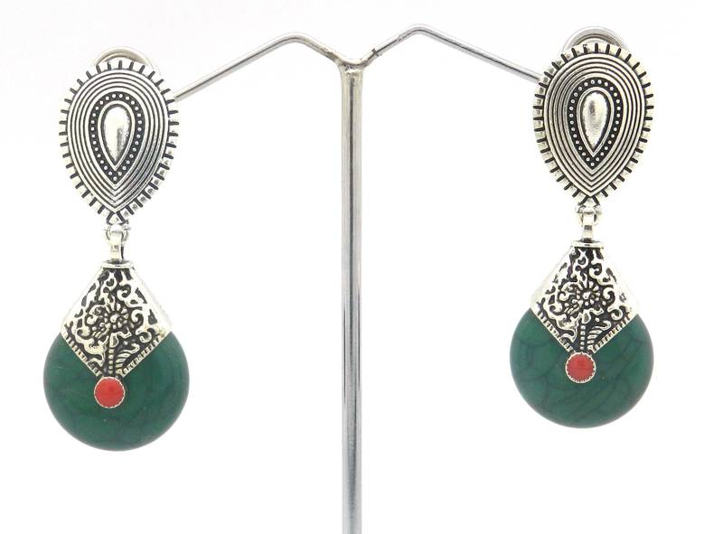 Green Color Antique Style Earring