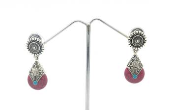 Pink Color Small Size Antique Style Earring 1