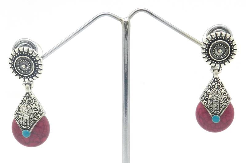 Pink Color Small Size Antique Style Earring
