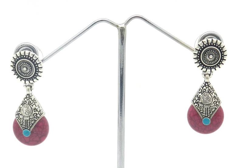 Pink Color Small Size Antique Style Earring