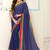 Blue embroidered georgette saree with blouse