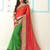 Red embroidered georgette saree with blouse