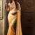Yellow embroidered georgette saree with blouse