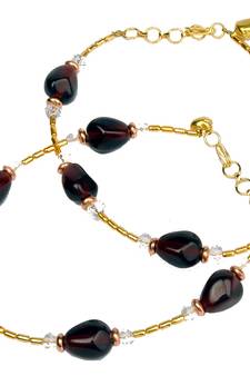 Hot Golden Maroon Designer Brass Payal Anklet