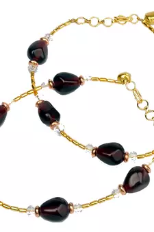 Hot Golden Maroon Designer Brass Payal Anklet