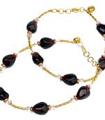 Hot Golden Maroon Designer Brass Payal Anklet