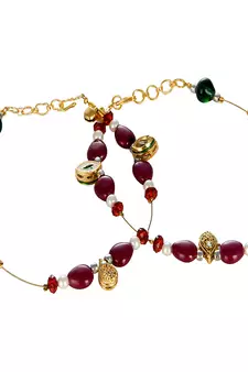 Maroon Golden Unique Ethnic Brass Payal Anklet