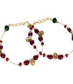 Maroon Golden Unique Ethnic Brass Payal Anklet