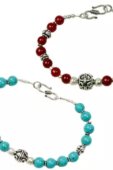 Buy Blue Brass Bracelet N Get Beaded Bracelet Free