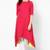 Red plain cotton long-kurtis