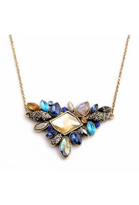 Multicolor Fusion Style Heavy Crystal Pendant Necklace 1