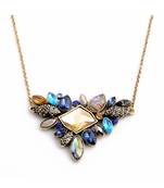 Multicolor Fusion Style Heavy Crystal Pendant Necklace
