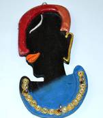 Handmade Key Holder In Blank Face Shape Made Of Wood And Papermashy Work