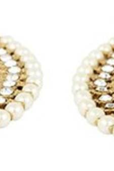 Beautiful white stone and pearl single line anklets