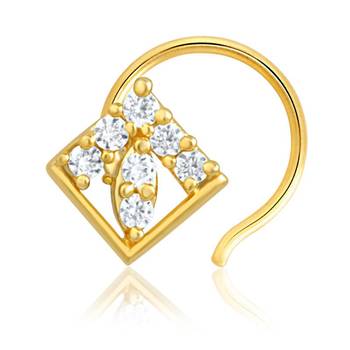 Mahi Gold Plated Nose Pin with CZ for Women NR1100126G 1