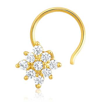 Mahi Gold Plated Nose Pin with CZ for Women NR1100127G 1