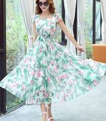 sky printed georgette semi stitched kurti