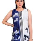 Blue Georgette printed tops