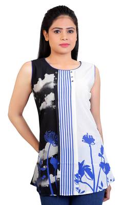 Black Georgette printed tops 1