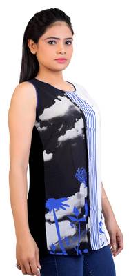 Black Georgette printed tops 2