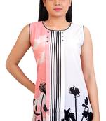 Peach Georgette printed tops