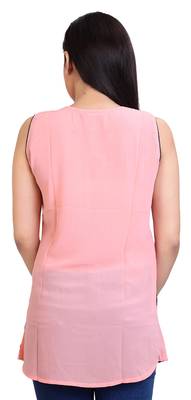 Peach Georgette printed tops 3