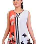 Salmon Georgette printed tops