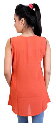 Salmon Georgette printed tops 3