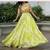 Stylevilla new launching 2017 Women's Taffeta Silk Perrot Green Color Digital Printed Semi-stiched lehenga choli