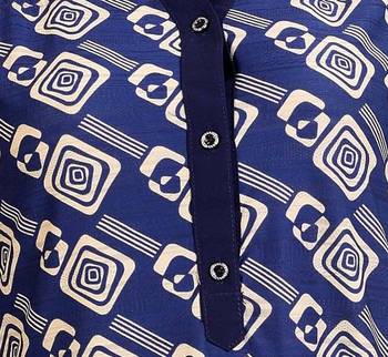 Navyblue stretchable lycra fabric printed  top 4