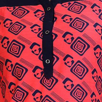 Red stretchable lycra fabric printed  top 4