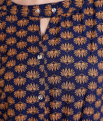 Brown rayon fabric  printed top 4