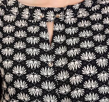Black rayon fabric  printed top 4