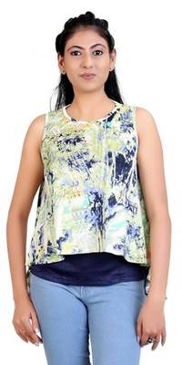 Pista stretchable lycra fabric printed  top 1