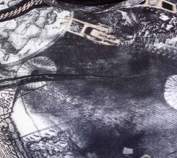 Grey stretchable lycra fabric printed  top 4