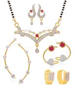 Multicolor cubic zirconia mangalsutra