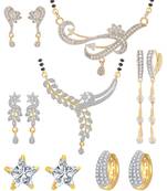 Multicolor cubic zirconia mangalsutra